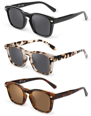 JM Sonnenbrille Mit SehstäRke Damen Herren, Klassisch Bifokale Sonnenbrille Quadratisch Lesebrille UV-Schutz +2.5