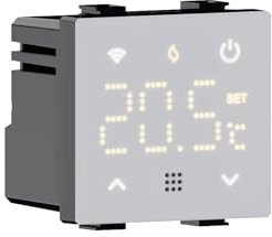 IXTRIMA Cronotermostato connesso WIFI TUYA da incasso modulo programmabile 2P 240V display touch retroilluminato colore bianco compatibile su supporti Bticino Living