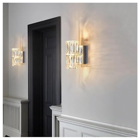 Wandleuchten Nordische Wandleuchte mit langem Streifen und Kristallglas, Mid Century Flurtreppe, LED-Wandleuchte, moderne Wandleuchte for Badezimmer im Innenbereich, for den Gang im Wohnzimmer am Bett