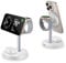 QTlier 3 in 1 Wireless Charging Station for iPhone 16 15 14 13 12 Series,Fast Magnetic Wireless Charger Stand for Apple Watch and Airpods with PD20W Plug(White)