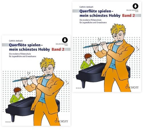 Doppelpack: 2x Querflöte spielen - mein schönstes Hobby Band 2 ( ED 9332D, 9783795721930) + Pflegetuch aus Mikrofaser