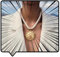 Doubnine Vintage Rope Chain Necklace with Gold Sun Pendant, White Twisted Cord, Statement Fashion Jewelry