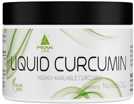 PEAK Liquid Curcumin - 60 Kapseln I 1000 mg patentiertes NovaSOL® Curcumin pro Portion I 185x höhere Bioverfügbarkeit durch flüssige Form I vegan