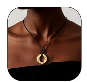 RadiVibe Chunky Gold Necklaces for Women Statement Necklace Trendy Black Rope Choker Necklaces Chunky Charm Necklace Irregular Hollow Pendants Summer Jewelry