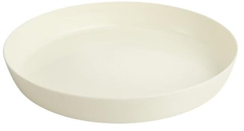 B2C Premium Glossy Flower Pot Saucer – Water-Resistant Plant Trays to Protect Furniture & Floors – Multiple Sizes & Colors for Indoor & Outdoor Plants (Ecru, 23.8cm)