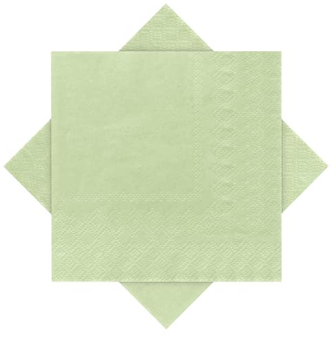 Cadimus Servietten Salbeigrün, 60 Stück Einfarbige Servietten, 2-Lagigen Papierservietten, Geeignet für Partys, Hochzeiten, Catering und Den Täglichen Gebrauch, 25 x 25cm
