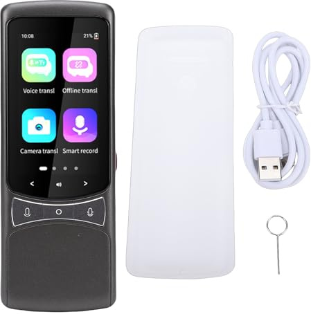 Fockety Sprachübersetzergerät, KI-Echtzeit-Sprachübersetzung mit 4G-SIM-WiFi-HD-Bildschirm, 2000-mAh- für Reisen, Business-Lernen, Offline-Foto-OCR