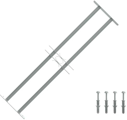 Runheo Fenstergitter verstellbar 700-1050 mm aus verzinktem Stahl mit 2 Querstreben, einfache Montage, Einbruchschutz für Fenster aus Holz, Kunststoff, Alu, ideal für Dach, Keller, Zimmer, Garage