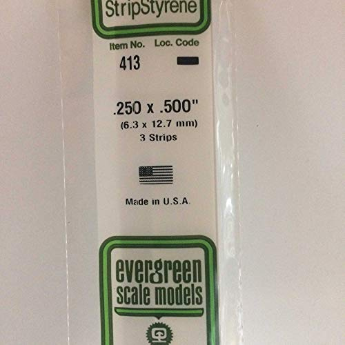 evergreen 413 Vierkantprofile, 600x4,8x12,7mm, 3 Stück
