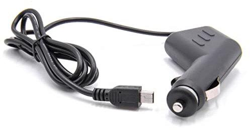 vhbw Autoladekabel Mini-USB 12V Zigarettenanzünder Adapter 1,0 A für GPS, Mp3-Player, Navi Schwarz