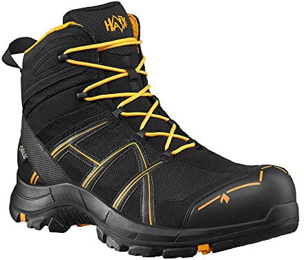 Haix Black Eagle Safety 40 Mid Black/Orange Light S3-Safety Shoe with Good Protection Function. 42