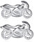 HONEY BEAR Herren Manschettenknöpfe Hochzeit Cufflink Silber Motorrad Edelstahl 1 Paar,MEHRWEG
