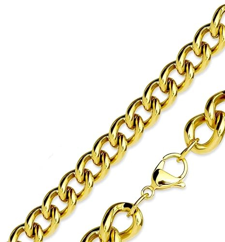 Bungsa Königskette gold Edelstahl klassische Glieder Halskette für Damen und Herren 2mm breit (Edelstahlkette Damenkette Herrenkette Necklace Herren Frauen Männer Schmuck)