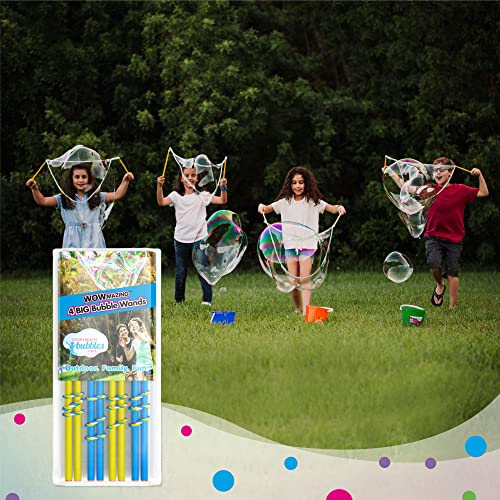 4 Grandes Baguettes à Bulles - pour Faire des Bulles géantes. Grande activité d'anniversaire et faveur de Partie. Solution à Bulles Non Incluse.