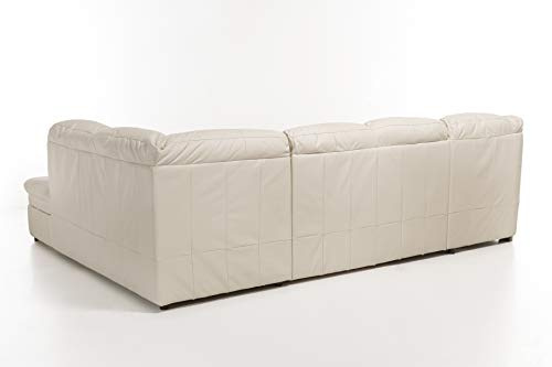 Cotta Sofa, Echtleder, Weiß, 313 x 98 x 232 cm