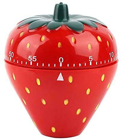 TOPINCN Minuteur de Cuisine Mécanique Rappel Horloge Compte à rebours Rouge en Forme de Fraise