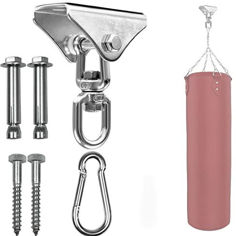 Yes4All Premium Deckenhaken für Boxsäcke - 450kg Tragekraft - Boxsack Halterung für Hängematten, Gymnastik, Schaukelhaken - Deckenhalterung Outdoor & Indoor - Schwerlasthaken Edelstahl Aufhängung