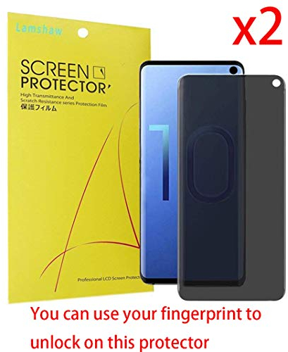 Lvbu Blickschutzfolie kompatibel mit Galaxy S10, [Blasenfrei] [Vollabdeckende] [Liquid Installation] Anti-Spionage Flexibler Film für Samsung Galaxy S10 (2 Stück)