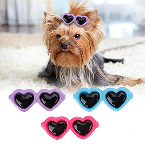 3Pcs Tierhaar Haarnadel, Mix Farben Hund Haarspange Brille Form Haustiere Haarspange Hund Welpe Bogen Patter Haarspange Tierpflege Bögen(EIN)