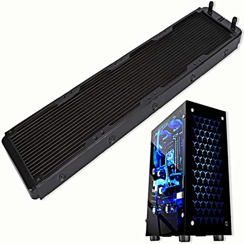 Radiateur de refroidissement par eau, radiateur d'ordinateur de 480 mm, système de refroidissement par eau du processeur PC, refroidisseur d'échangeur de chaleur en métal à 18 tubes pour dissipateur d