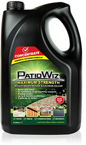 PatioWiz Patio Cleaner 5L Ready To Use - Maximum Strength, Spray & Leave, Mould Remover & Outdoor Cleaner For Decking, Driveways, Conservatories And All Outdoor Surfaces