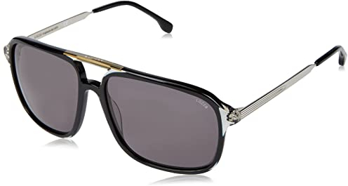 Lozza SL4250 Brille, Schwarz + Grau, 58 für Herren, Schwarz+grau