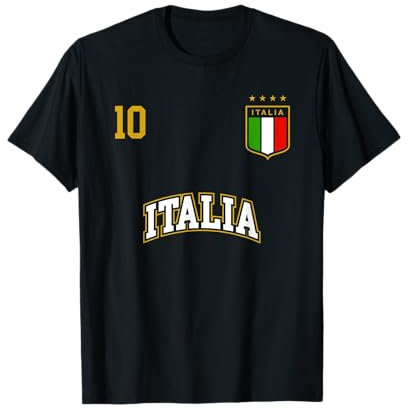 Squadra Calcio Italia Numero 10 Bandiera Italiano Maglietta