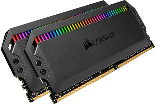 Kit di memoria desktop CORSAIR DOMINATOR PLATINUM RGB 32GB (2x16GB) DDR4 3600 (PC4-28800) C18 1.35V ottimizzato per AMD, Nero