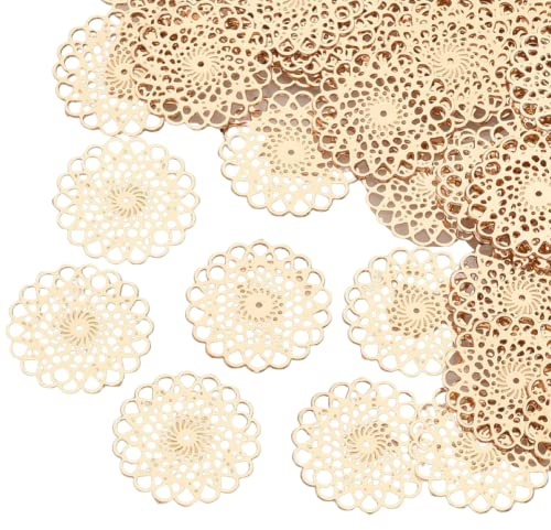 Sadingo Schmuckverbinder in Gold Blume des Lebens | 13 mm - 10 Stück, Zwischenstück, Schmuck Bastelanhänger Makramee, Boho, Charms-Anhänger, Metallanhänger für DIY, Makramee-Schmuck