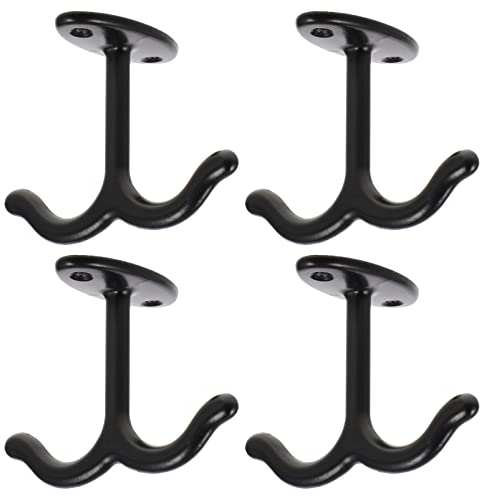 Hemobllo Wandhaken Vintage Double Prong Deckenhaken: Zinklegierung Multifunktions- Decke Doppelhaken für Handtuch- Robe Kleiderhaken- Kleiderhaken 4- Tlg Wandhaken Garderobe