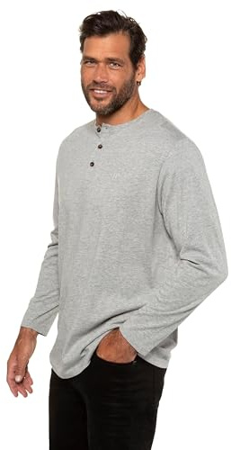 JP 1880 Maglia Serafino Basic con Maniche Lunghe e abbottonatura 702555