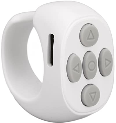 Bluetooth-Fernbedienung Page Turner, Elektronische Drahtlose Medien-Tasten-Fernbedienung für Selfies, Tragbarer Kamera-Fernauslöser(Weiß)