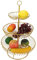 Bandeja de frutas Multifuncional Hogar Sala de estar Moderna Plato de frutas de 3 niveles Plato Cesta de almacenamiento Bandeja Organizador Vajilla Fruteros para el hogar Cocina(02)