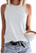 GeGekoko Damen Tank Top Ärmellose Oberteile Sommer Tanktops Rundhals Blusentop Basic Baumwolle Strand Tops Sexy Vest Bluse Weiss S