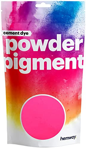 Hemway Cement Dye Powder Pigment Concrete Color Render Mortar Pointing Powdered Brick Toner Plaster - UV Fluorescent Neon Baby Pink - 50g / 1.75oz