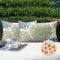 Wasserdicht Kissenbezug 30x50 2er Set Dekokissen Kissenbezüge Dekoration Outdoor Kissenbezüge Leinen Dekokissen Sommer Grün und Blau Blume Sofakissen Modern Kissenhülle für Sofa Stuhl Bett Garten