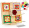 Coopay Granny Square Spanner, Wooden Granny Squares Blocking Board, 23,5 x 23,5 cm Sperrbrett Häkeln mit 12 Wollknäuel, Sperrbrett für Granny Square, Häkel Teile zu Spannen, Sperrbrett Granny Squares
