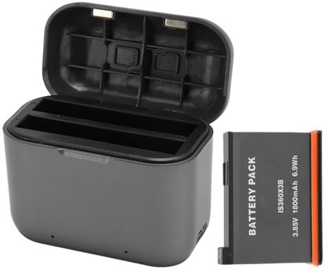 1 Packung 360 X3 Akku mit 2-Kanal-Ladegerät, Schnellladestation für Insta 360 ONE X3 Akku 1800 MAh für Insta 360 X3 Zubehör