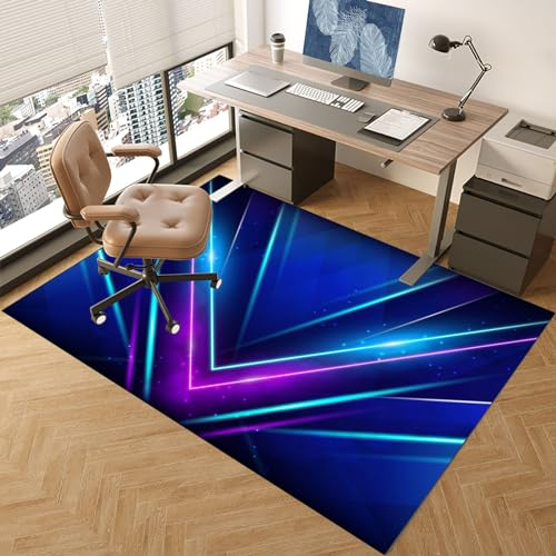 Bodenschutzmatte, 100 x 120 cm Anti Silp Gaming Bürostuhl Stuhlmatten für Teppiche mit niedrigem Flor und Hartholzböden, Schreibtischstuhl Unterlage für Spielzimmer Schlafzimmer Wohnzimmer und Büro