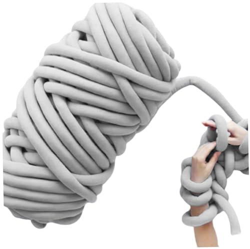 NIDONE Decken-Kerngarn, 1000 g, handgestricktes, klobiges Garn, super klobiges Garn, Armstrickgarn, DIY-Hand-Roving-Garn zum Häkeln, weiches, Dickes Garn, waschbares Deckengarn für Haustierbett, Grau