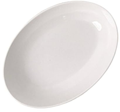 ENGENDER Plato de Cerámica Plato de Ensalada Ovalado Blanco, Plato Hondo for Postre, Plato de Fruta, Cena, Cocina, Restaurante, café, Plato de cerámica Creativos Platos (Color : M)
