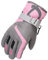 Skihandschuhe Kinder wasserdichte und Winddichte Schneehandschuhe für Junge/Mädchen Unisex Winterhandschuhe für Wintersport Skifahren Snowboard Reiten Laufen Wandern (Z0#Grau Rosa,M（7–11 Jahre）)