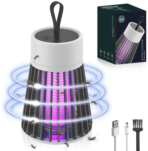 Aoreun Insektenvernichter elektrisch, USB Stark Mückenvernichter Mückenlampe Mückenschutz mit UV-Lampe, effektive Mückenlampe Keine Giftigen Chemikalien für Innen Schlafzimmer und Aussen Gärten