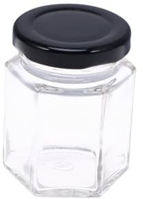 Ciieeo Botella de Vidrio Hexagonal para Almacenar Miel 45 Ml Vacía para Nueces Azúcar para El Hogar Y La Cocina