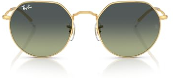 Ray-Ban Rb3565 Jack Round Sonnenbrille, Gold/Grün Vintage, 55 mm