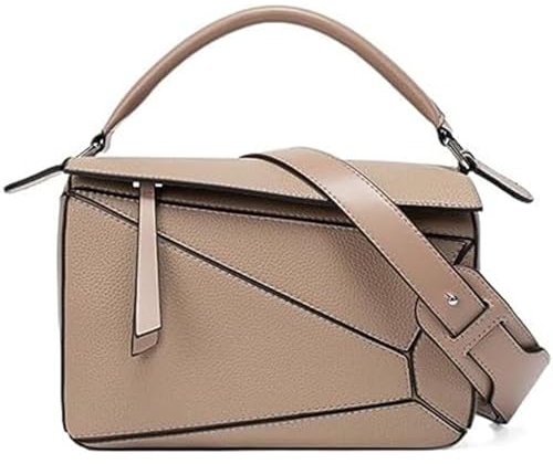 Gotomax handtasche damen mit geometrischem Design, 24,5 x 10,5 x 17 cm, Umhängetasche mit Litschi-Maserung,crossbody bag mit Henkel als Muttertagsgeschenk (Khaki)