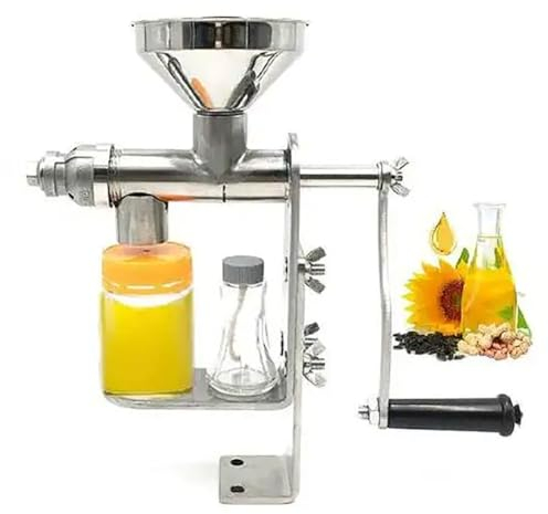 Manual Oil Press Machine, Home Use Stainless Steel Oil Press, Household Commercial Oil Expeller Oil Presser, for Nut and Seed Oil Press, Commercial Domestic Use