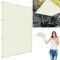 Toldo Vela Impermeable Exterior 3.2 x 3.7 m Toldo Lateral Impermeable Resistente A Intemperie Protección Rayos 98% UV para Patio Pérgola Exterior, Marfil