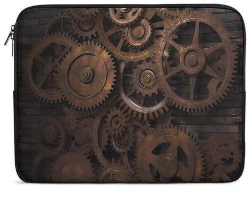 Laptop Sleeve 17inch Rusted Metal Gears Slim Laptop Case Cover Waterproof Briefcase Shockproof Protective Notebook Case