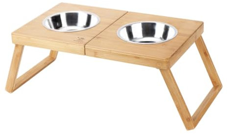 YARNOW Double Bowl Feeder for Dogs Cats Slow Feeder Dog Bowl Tray Pet Food Holder